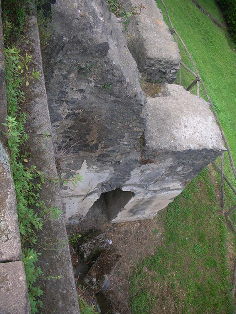 Tower VI, Pompeii. May 2010. 
Looking down towards doorway and south-east corner. Photo courtesy of Ivo van der Graaff.
