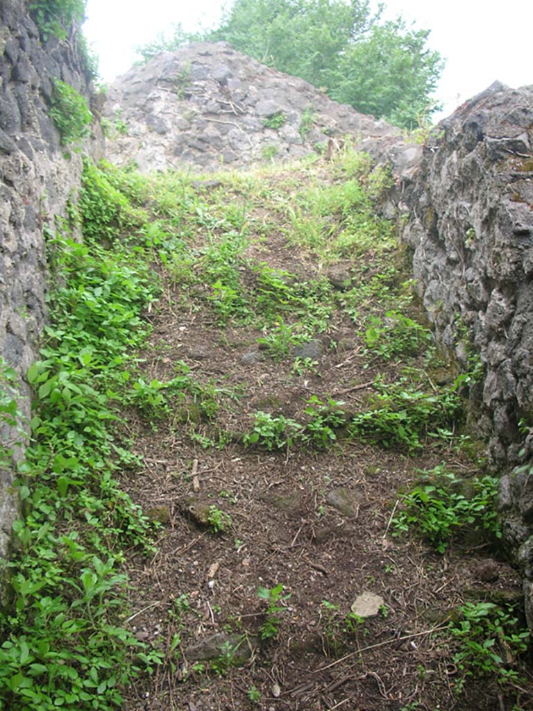 Tower VII, Pompeii. May 2010. 
Looking up stairway from south-east corner. Photo courtesy of Ivo van der Graaff.