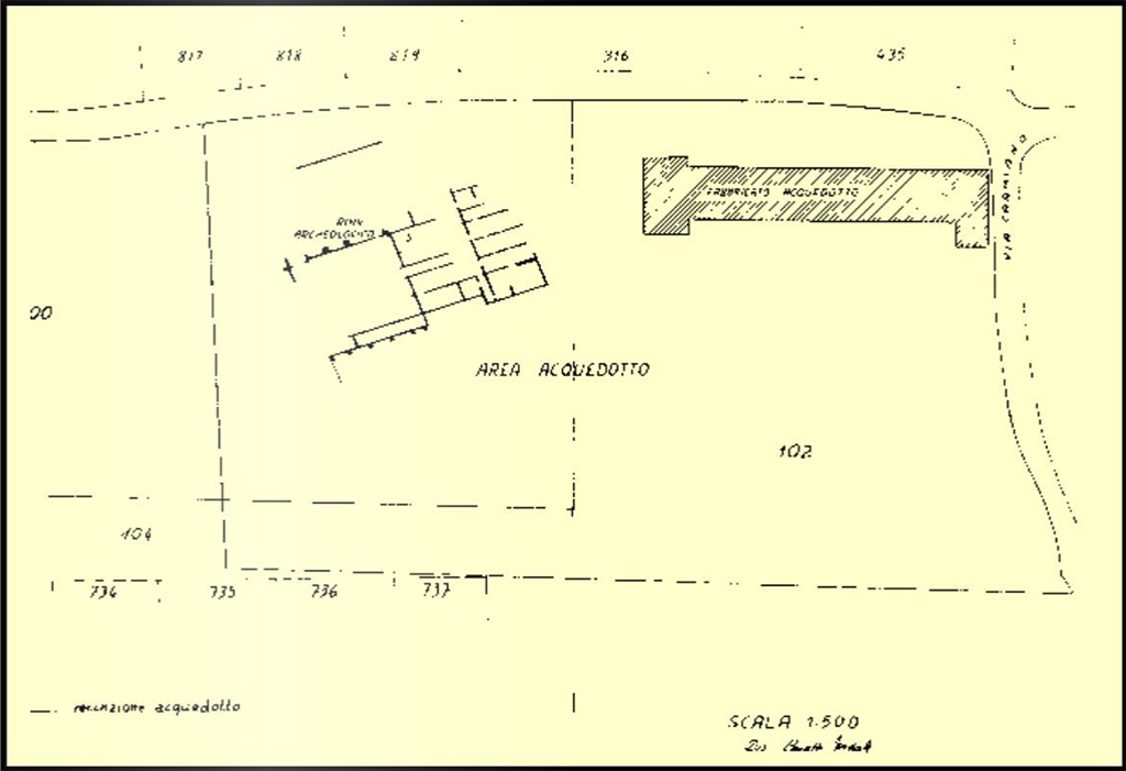 Gragnano. Proprietà Liguori, via dei Sepolcri. Plan
Vedi/See Di Massa G. 2000. Il Territorio di Gragnano nell’antichità e l’ager Stabianus, Castellamare, p. 23.
