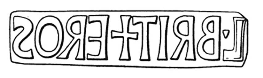 Villa della Pisanella, Boscoreale. Drawing of seal of L BRITTI EROS.
See Notizie degli Scavi di Antichità, 1895, p.210
See Pasqui A., La Villa Pompeiana della Pisanella presso Boscoreale, in Monumenti Antichi VII 1897, (p. 440).