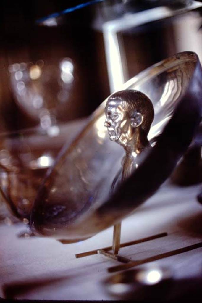 Villa della Pisanella, Boscoreale. 1974. 
Silver plate with head of man prominent, part of silver treasure.. Now in the Louvre. 
Photo by Stanley A. Jashemski.   
Source: The Wilhelmina and Stanley A. Jashemski archive in the University of Maryland Library, Special Collections (See collection page) and made available under the Creative Commons Attribution-Non Commercial License v.4. See Licence and use details.
J74f0832