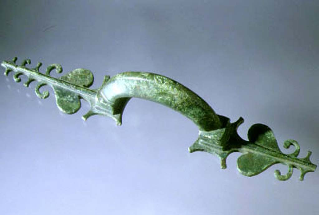 Villa della Pisanella, Boscoreale. Richly decorated bronze door handle. 
Photograph © Parco Archeologico di Pompei.