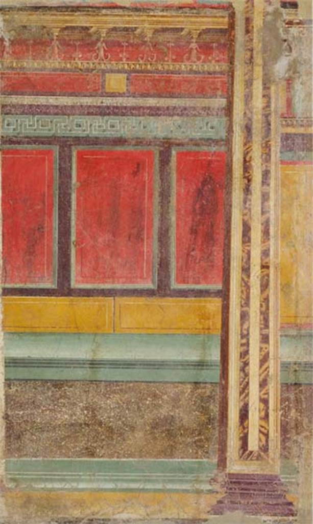 Villa of P Fannius Synistor at Boscoreale. Room F, dressing room of the summer triclinium.
Imitation marble decoration on the north wall. Photo © The Metropolitan Museum of Art, Rogers Fund 1903. See www.metmuseum.org
