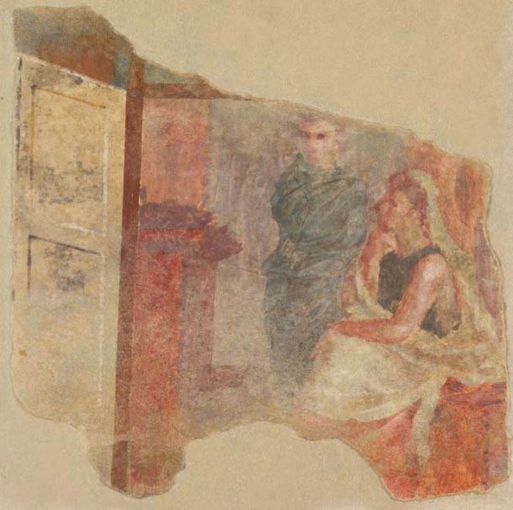 Villa of P Fannius Synistor at Boscoreale. Room H, fragment of fresco from upper east end of north wall. Photo © The Metropolitan Museum of Art, Rogers Fund 1903.  Inventory number 03.14.8. See www.metmuseum.org