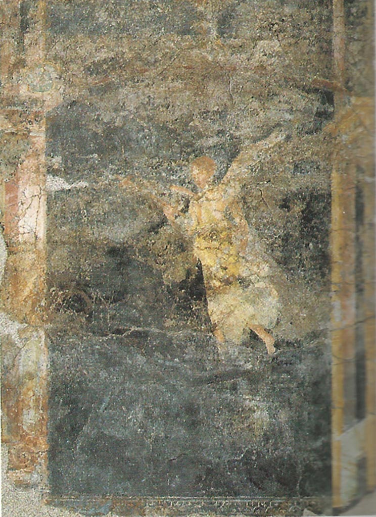 Complesso dei triclini in località Moregine a Pompei. Triclinium D. 
Vittoria alata che regge un tirso nella mano destra. Winged Victory holding a thyrsus in the right hand.
PAP inventory number 25944.