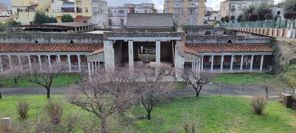 Oplontis Villa of Poppea, January 2023. Looking south across north garden. Photo courtesy of Miriam Colomer.