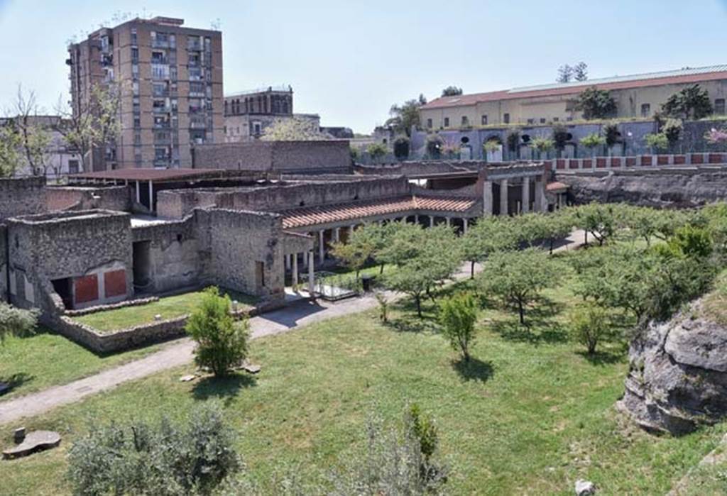 Oplontis Villa of Poppea, April 2018. Looking south-west across garden area on north side of villa. Photo courtesy of Ian Lycett-King. Use is subject to Creative Commons Attribution-NonCommercial License v.4 International.