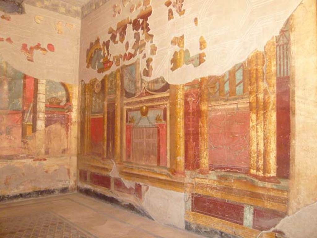 Oplontis, May 2011. Room 14, looking towards north-east corner and east wall.  
Photo courtesy of Buzz Ferebee.