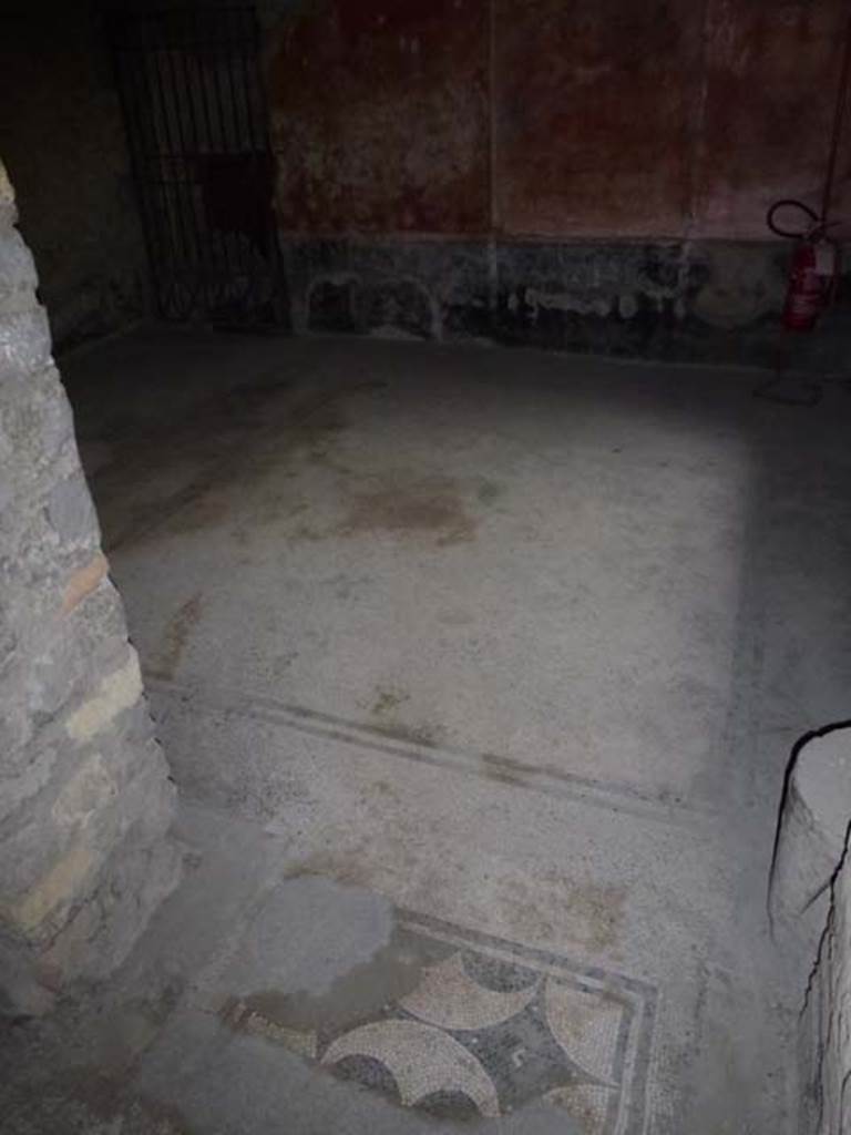 Oplontis, September 2011. Mosaic threshold and doorway to room 17. Photo courtesy of Michael Binns.