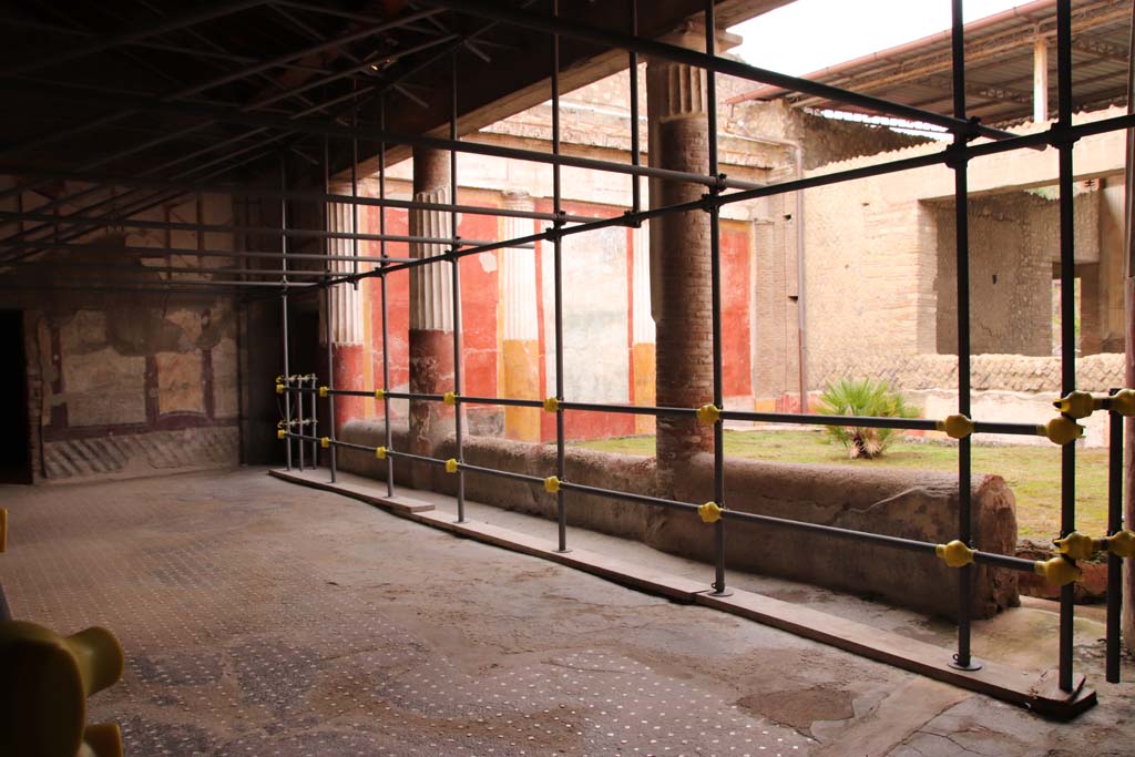 Oplontis Villa of Poppea, October 2020. Room 4, looking north-west towards courtyard garden, room 20.  Photo courtesy of Klaus Heese.