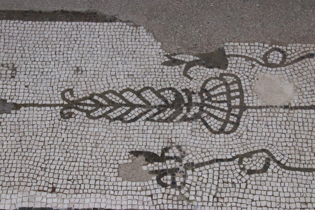 Oplontis Villa of Poppea, May 2024.  
Room 21, detail of middle of threshold between two columns, from centre of north side of large room. Photo courtesy of Klaus Heese.