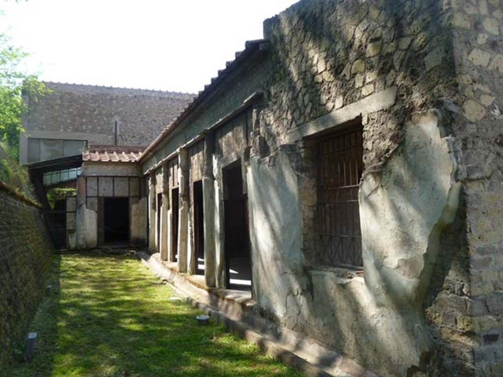Oplontis, May 2011. Portico 24, looking west along garden area/peristyle, on outside of portico. Photo courtesy of Michael Binns.