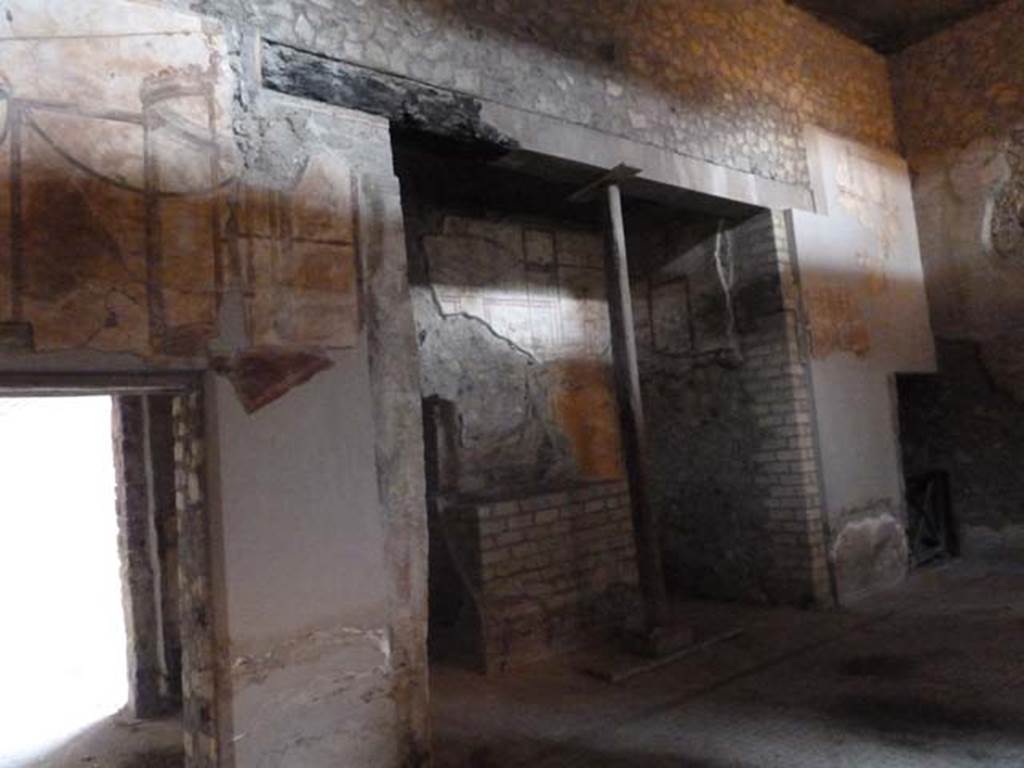 Oplontis, September 2015. Room 27, looking north-west towards lararium.