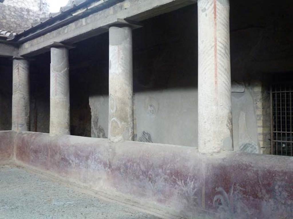 Oplontis Villa of Poppea, September 2015. Room 32, painted east wall.