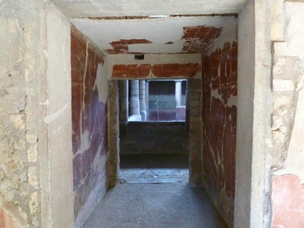 Oplontis, May 2011. Room 32, looking towards the rustic peristyle, along corridor 37, from room 24, a portico on the south side. Photo courtesy of Michael Binns.