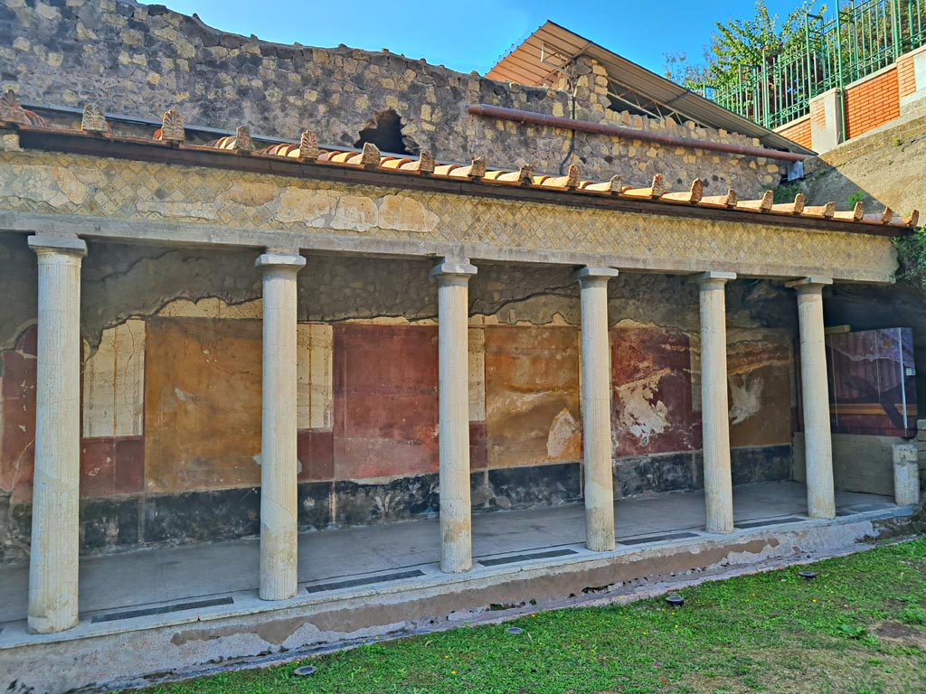 Oplontis Villa of Poppea, October 2023. 
Portico 33, looking south-west along the west portico of the north garden. Photo courtesy of Giuseppe Ciaramella.