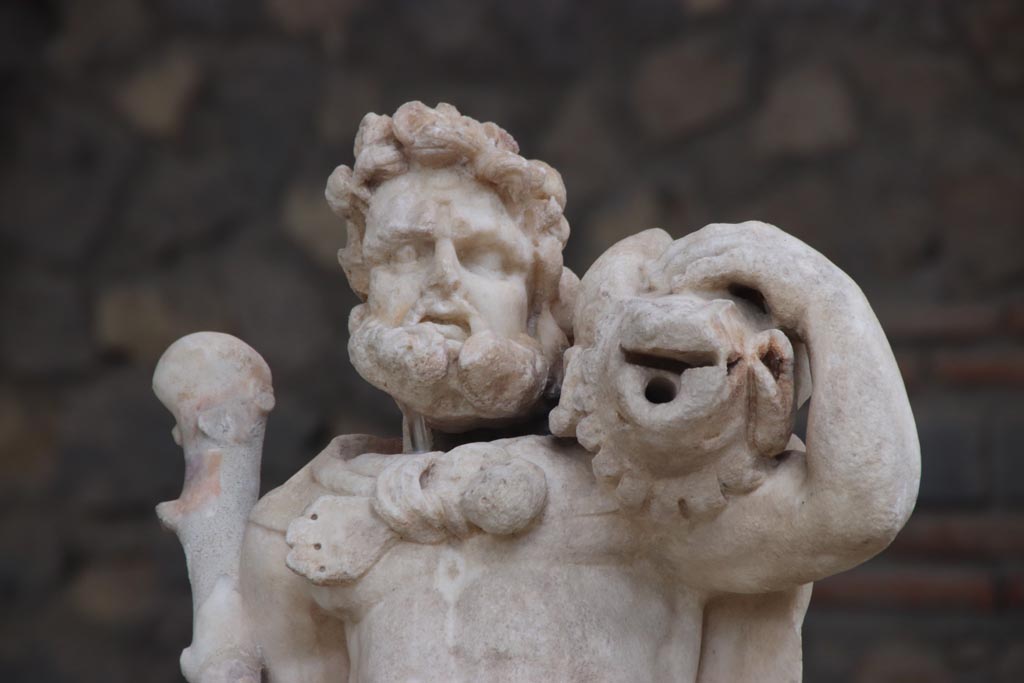 Villa of Poppaea, Oplontis, October 2023. Detail of statuette of Centaur with wild boar. Photo courtesy of Klaus Heese.