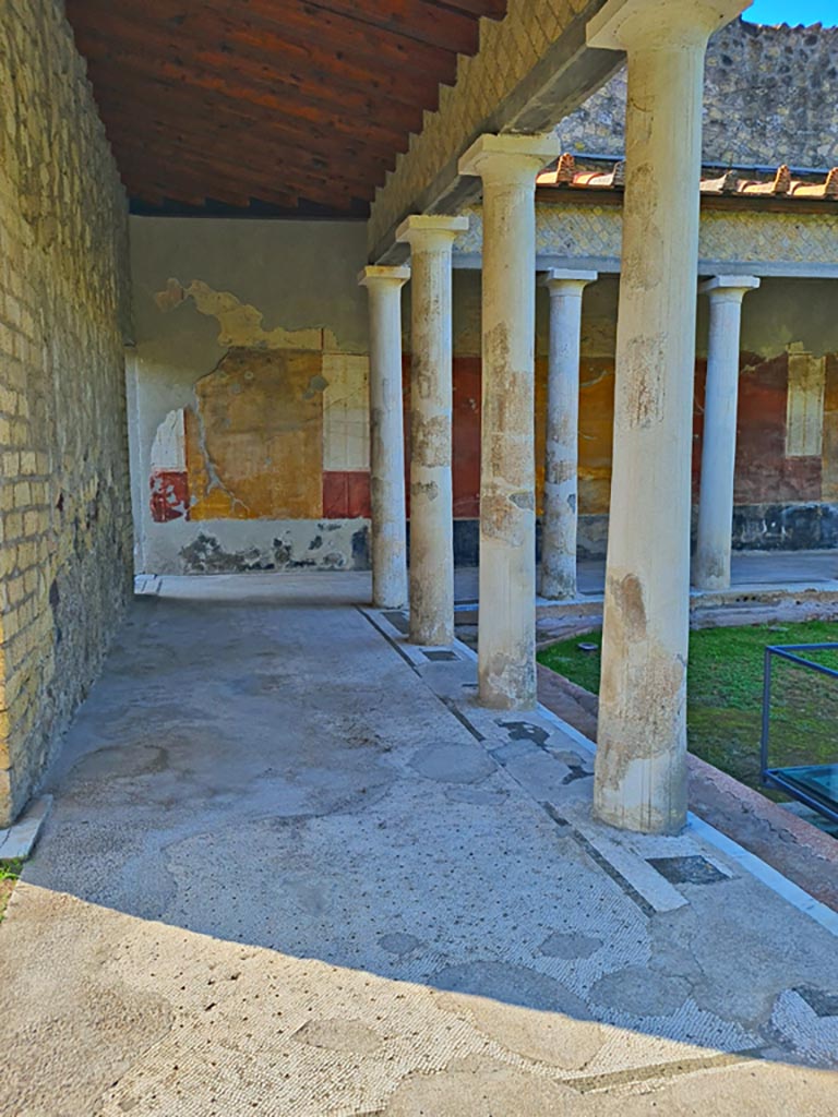 Oplontis Villa of Poppea, October 2023. 
East Portico 34, looking south at east end. Photo courtesy of Giuseppe Ciaramella.