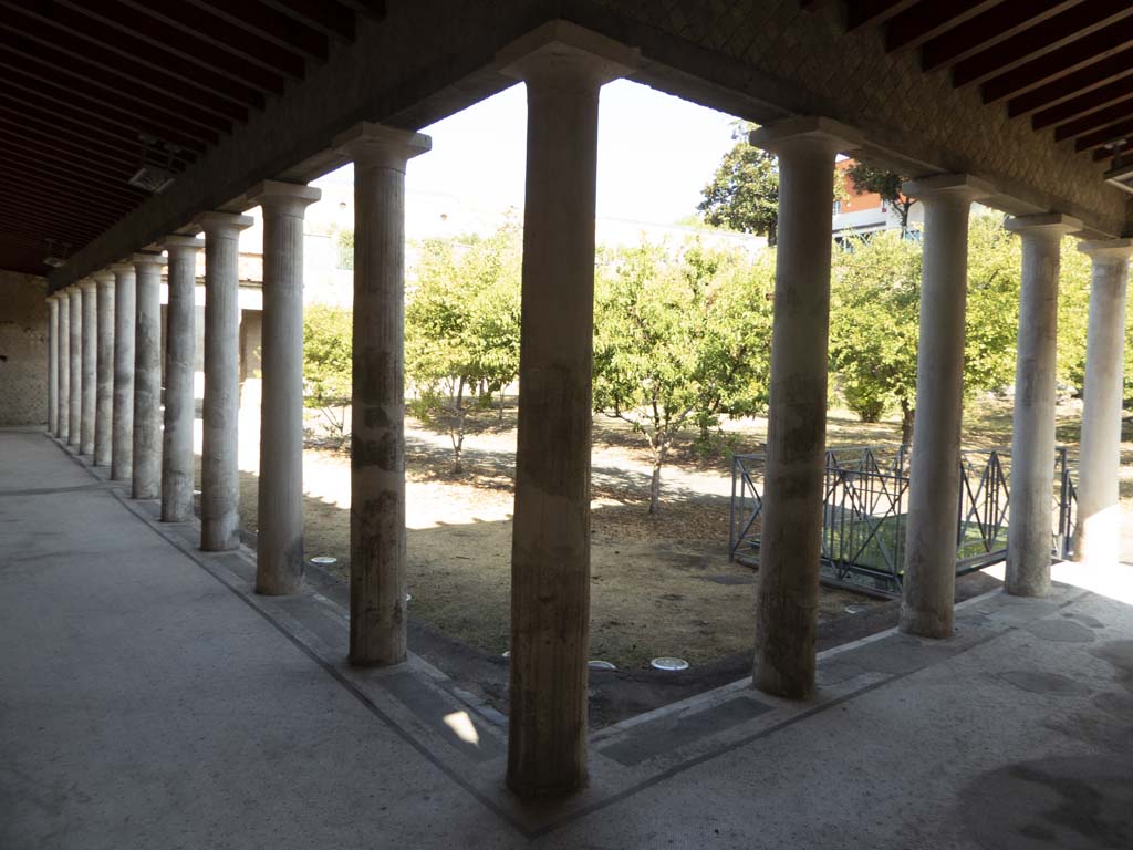 Oplontis Villa of Poppea, September 2017. Looking north-west along east portico 34, from near doorway of room 54.  
Foto Annette Haug, ERC Grant 681269 DÉCOR.