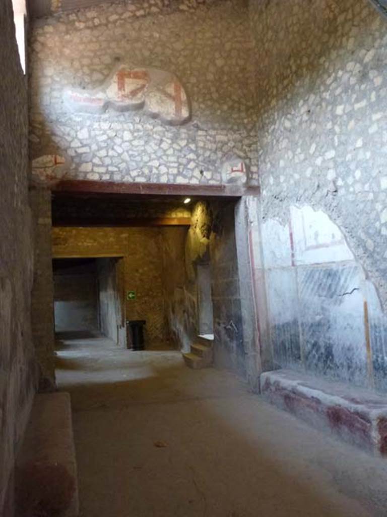 Oplontis, September 2011. Corridor 46, west end. Looking into room 45 leading to the rustic peristyle, 32. Photo courtesy of Michael Binns.