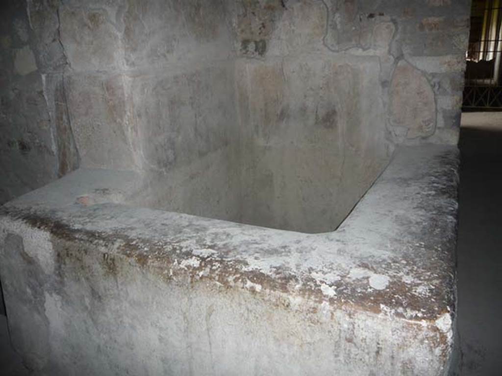 Oplontis, May 2010. Room 48, looking towards the basin/vat near to the doorway, leading eastwards into corridor 53/62/63. Photo courtesy of Buzz Ferebee.
