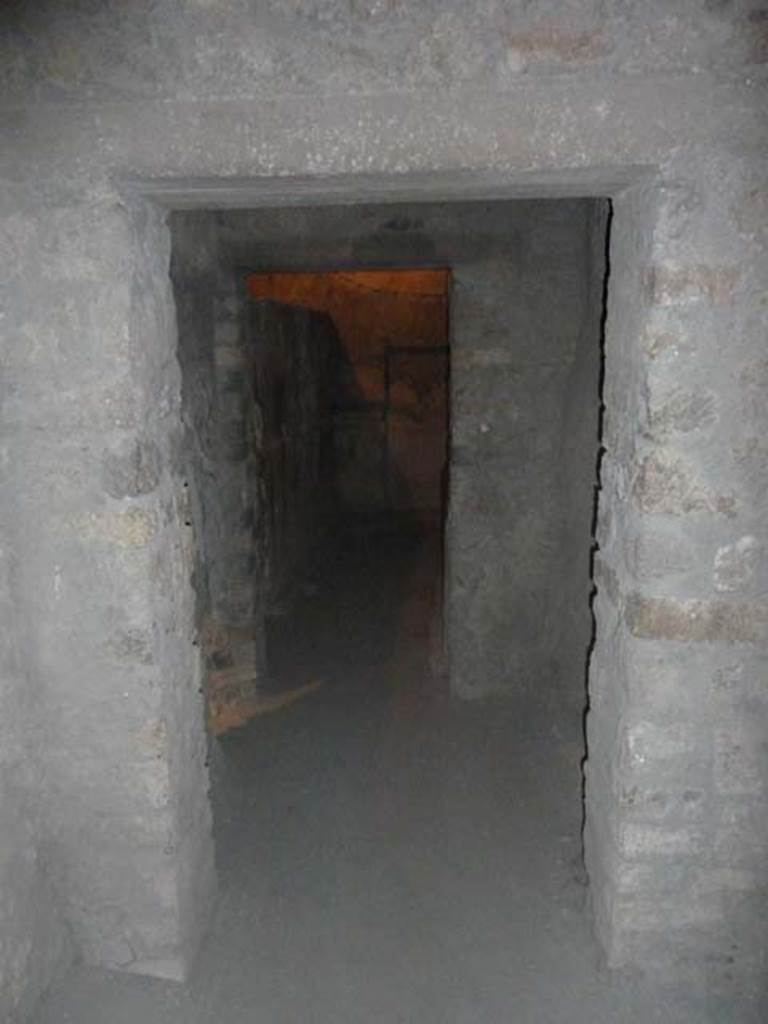 Oplontis, September 2015. Room 50, west wall with doorway to room 51, and another doorway into room 48.