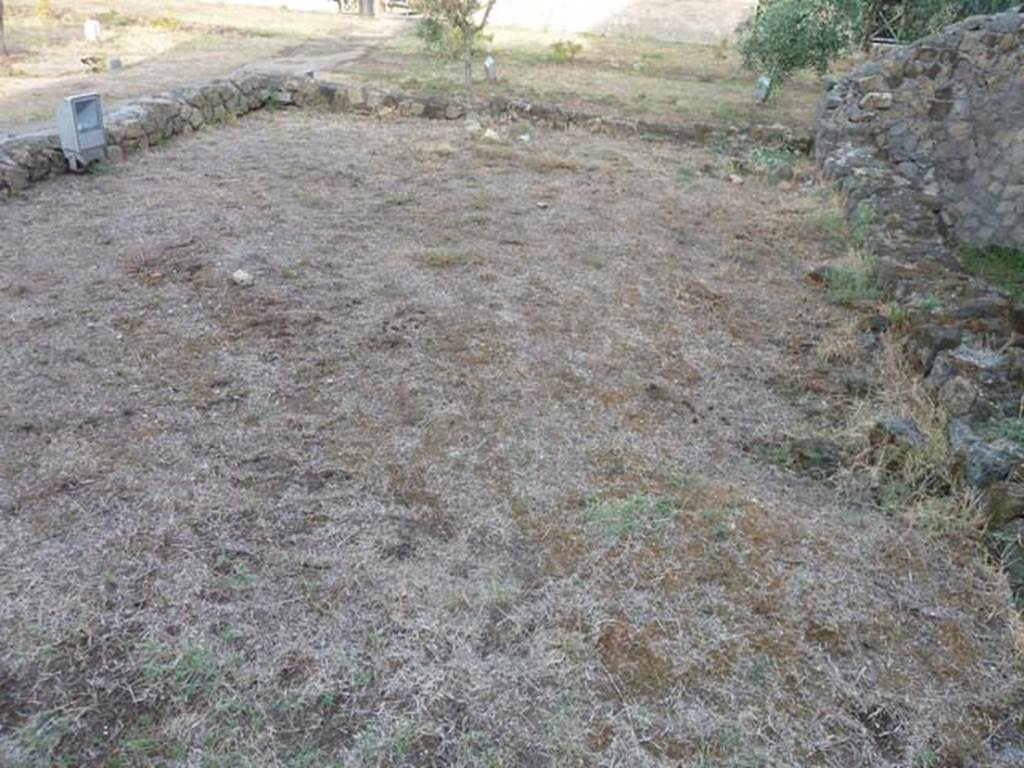 Oplontis, September 2015. Room 58, looking north-east across area of a room that Jashemski was allowed to excavate. She thought that the original room had probably been altered into a small garden area, perhaps after the earthquake of 62AD.