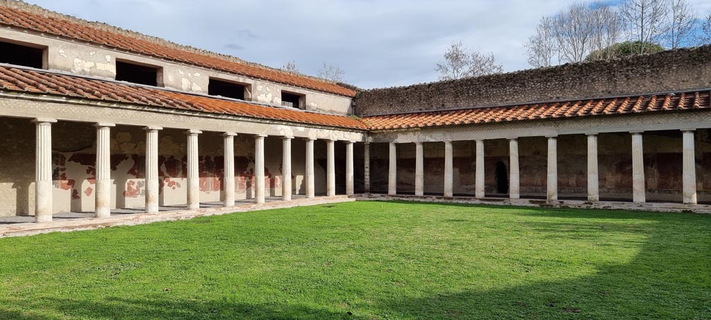 Oplontis Villa of Poppea, January 2023. 
Area 59, looking towards north-east corner of peristyle garden. Photo courtesy of Miriam Colomer.