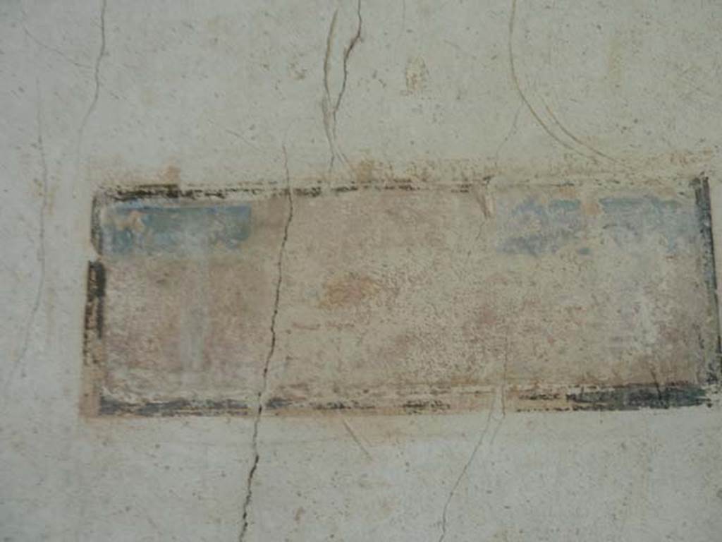 Oplontis, September 2015. Painted panel on south wall of portico to west of doorway into room 66.