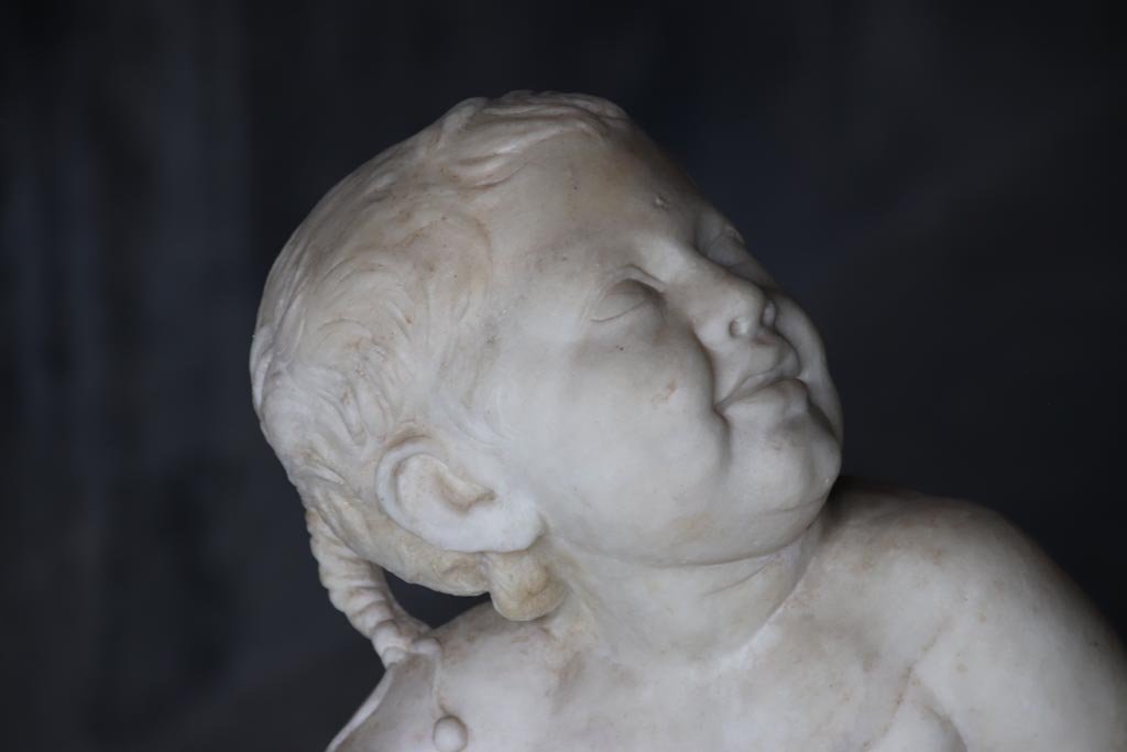 Villa of Poppaea, Oplontis, October 2023. Corridor 63, detail of boy’s head on marble statuette. Photo courtesy of Klaus Heese.
