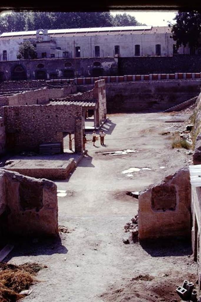 Oplontis, 1975. Looking west from room 69. Photo by Stanley A. Jashemski.   
Source: The Wilhelmina and Stanley A. Jashemski archive in the University of Maryland Library, Special Collections (See collection page) and made available under the Creative Commons Attribution-Non Commercial License v.4. See Licence and use details. J75f0531
