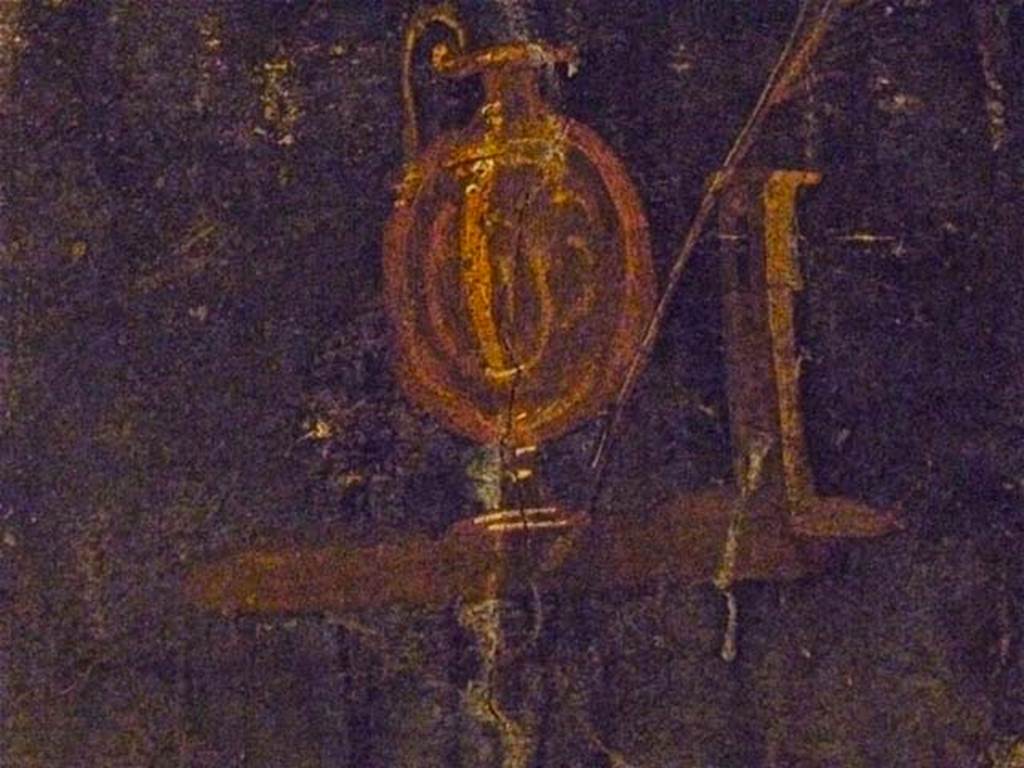 Oplontis Villa of Poppea, May 2011. Corridor 77, detail from centre of panel of west wall.  
Photo courtesy of Michael Binns.