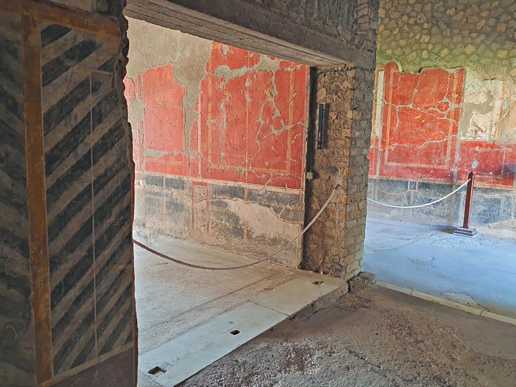 Oplontis Villa of Poppea, October 2023. Doorway to room 79, in centre, from corridor 76. Photo courtesy of Giuseppe Ciaramella.