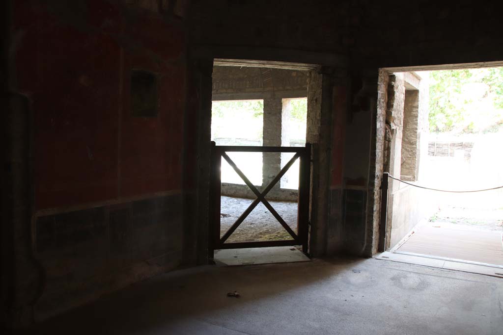 Oplontis Villa of Poppea, September 2021. 
Room 79, doorway into room 78, in centre, and to room 85, on right. Photo courtesy of Klaus Heese.