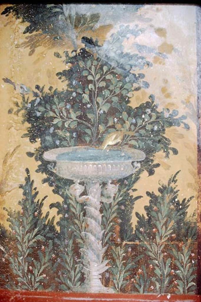 Oplontis. 1983 or 1984. Room 87, detail of panel on east wall.
Source: The Wilhelmina and Stanley A. Jashemski archive in the University of Maryland Library, Special Collections (See collection page) and made available under the Creative Commons Attribution-Non Commercial License v.4. See Licence and use details. Oplo0075