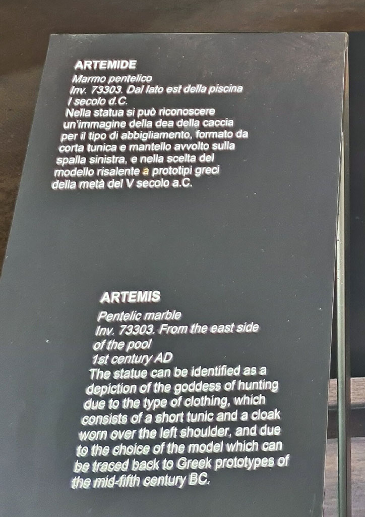 Oplontis Villa of Poppea, October 2023. Area 92, description card. Photo courtesy of Giuseppe Ciaramella.