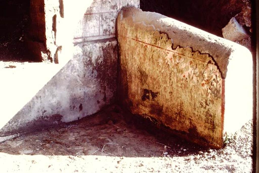 Oplontis, 1984. Looking north-east to area on the eastern side of the window of room 94. 
Source: The Wilhelmina and Stanley A. Jashemski archive in the University of Maryland Library, Special Collections (See collection page) and made available under the Creative Commons Attribution-Non Commercial License v.4. See Licence and use details. J84f0090