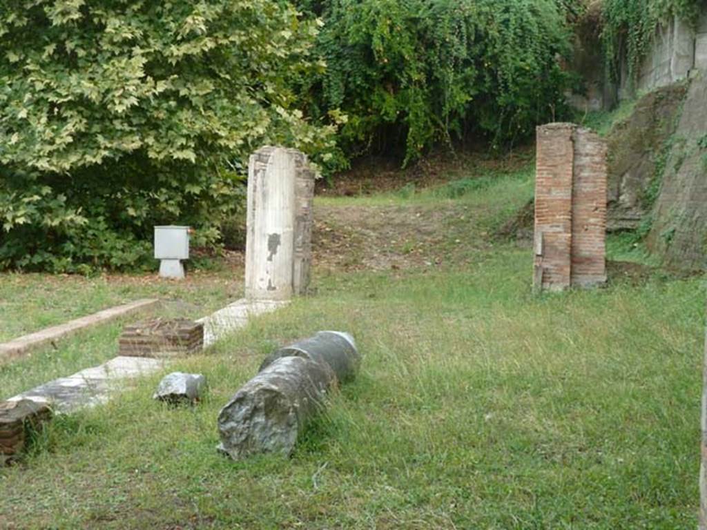 Oplontis Villa of Poppea, September 2015. Looking east towards room 99 beyond pilasters.