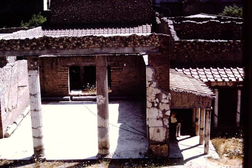Oplontis, 1973. Looking south to large salon, 21 (12). Photo by Stanley A. Jashemski. 
Source: The Wilhelmina and Stanley A. Jashemski archive in the University of Maryland Library, Special Collections (See collection page) and made available under the Creative Commons Attribution-Non Commercial License v.4. See Licence and use details. J73f0383