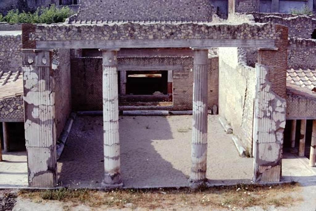 Oplontis, 1974. Looking south into large salon, room 21 (12). Photo by Stanley A. Jashemski.   
Source: The Wilhelmina and Stanley A. Jashemski archive in the University of Maryland Library, Special Collections (See collection page) and made available under the Creative Commons Attribution-Non Commercial License v.4. See Licence and use details. J74f0609