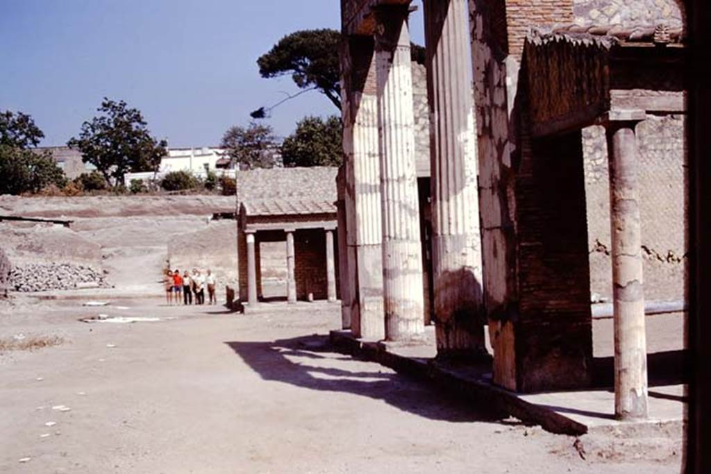 Oplontis, 1975. Looking east across north garden. Photo by Stanley A. Jashemski.   
Source: The Wilhelmina and Stanley A. Jashemski archive in the University of Maryland Library, Special Collections (See collection page) and made available under the Creative Commons Attribution-Non Commercial License v.4. See Licence and use details. J75f0530