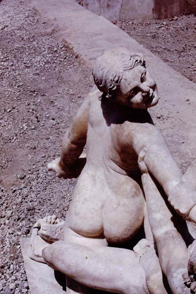 Oplontis, 1978. Detail of hermaphrodite. Photo by Stanley A. Jashemski.
Source: The Wilhelmina and Stanley A. Jashemski archive in the University of Maryland Library, Special Collections (See collection page) and made available under the Creative Commons Attribution-Non Commercial License v.4. See Licence and use details.
J78f0063