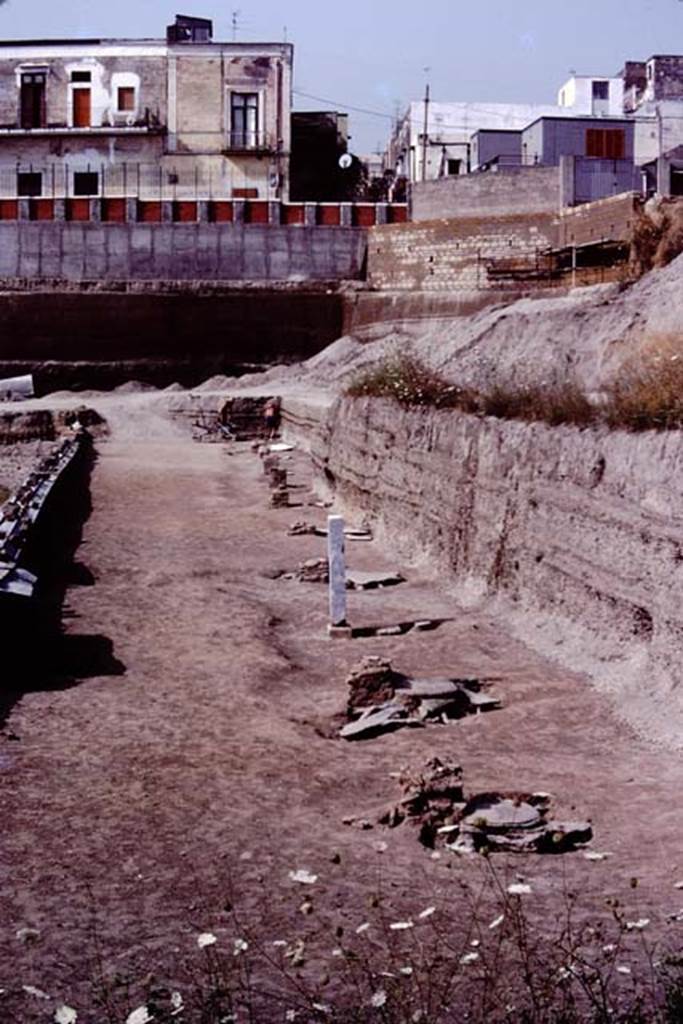 Oplontis, c.1984. Looking north along line of filled root-cavities.
Source: The Wilhelmina and Stanley A. Jashemski archive in the University of Maryland Library, Special Collections (See collection page) and made available under the Creative Commons Attribution-Non Commercial License v.4. See Licence and use details. Oplo0261