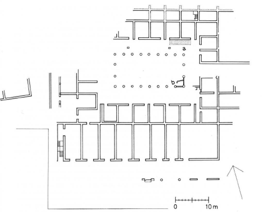 Oplontis, Villa L. Crassius Tertius. 1985. Preliminary sketch plan of the ground floor 
Kockel V., 1985. Funde und Forschungen in den Vesuvstadten 1: Archäologischer Anzeiger, Heft 3, abb. 36, p. 533.