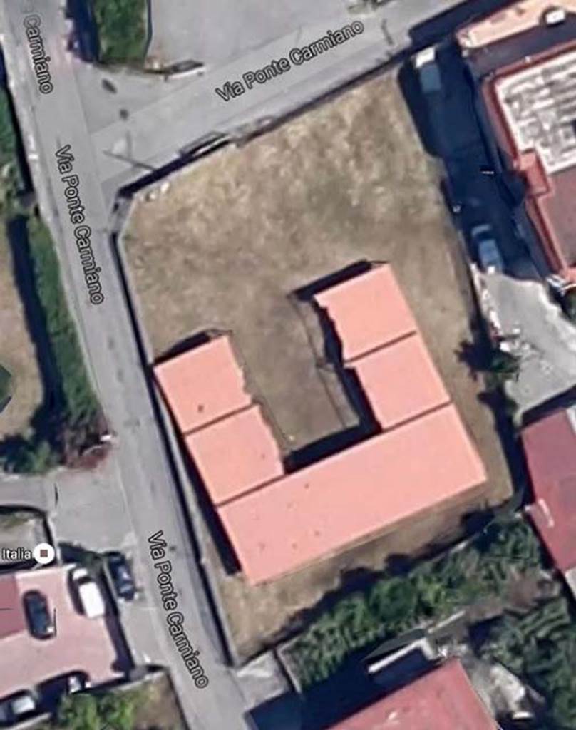 Gragnano, Villa rustica in Località Carmiano, Villa A. 2016.
Aerial view showing location of villa (re-buried and not visitable). 
Photo courtesy of Google Street View.
See Villa Carmiano on Google Street View