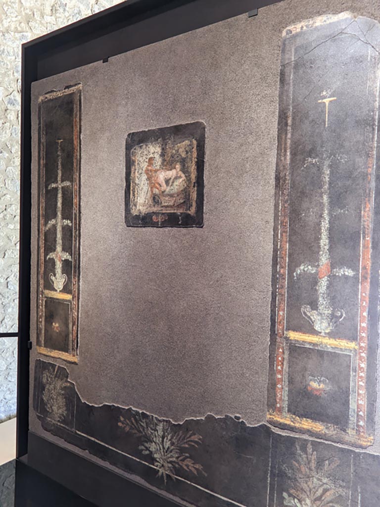 Gragnano, Villa rustica in Località Carmiano, Villa A. Cubiculum 8 west wall. April 2022.
Photo courtesy of Giuseppe Ciaramella.