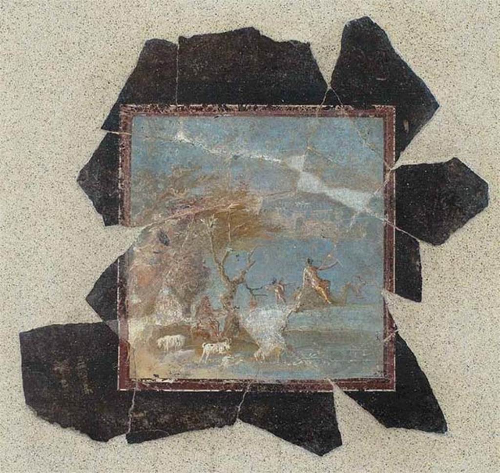 Stabiae, Secondo Complesso, centre of a wall in Room 17. Painting of Polyphemus and Galatea.
SAP inventory number 63928.