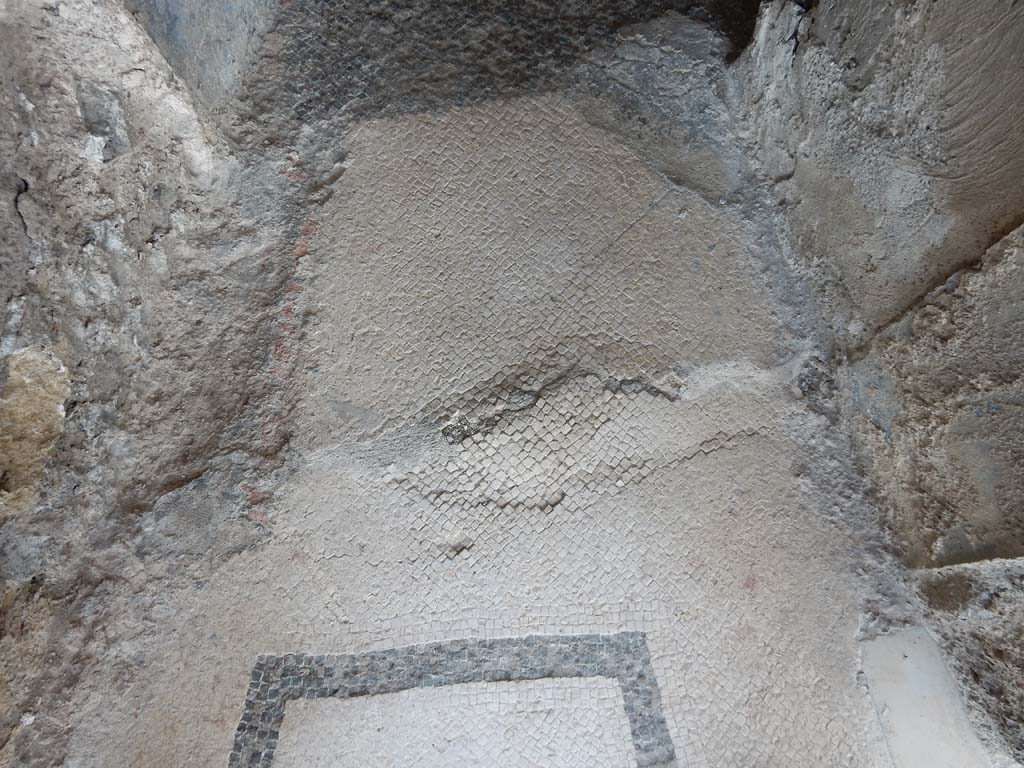 Stabiae, Secondo Complesso, June 2019. Room 16, mosaic floor in doorway to room 15, above. 
Photo courtesy of Buzz Ferebee.