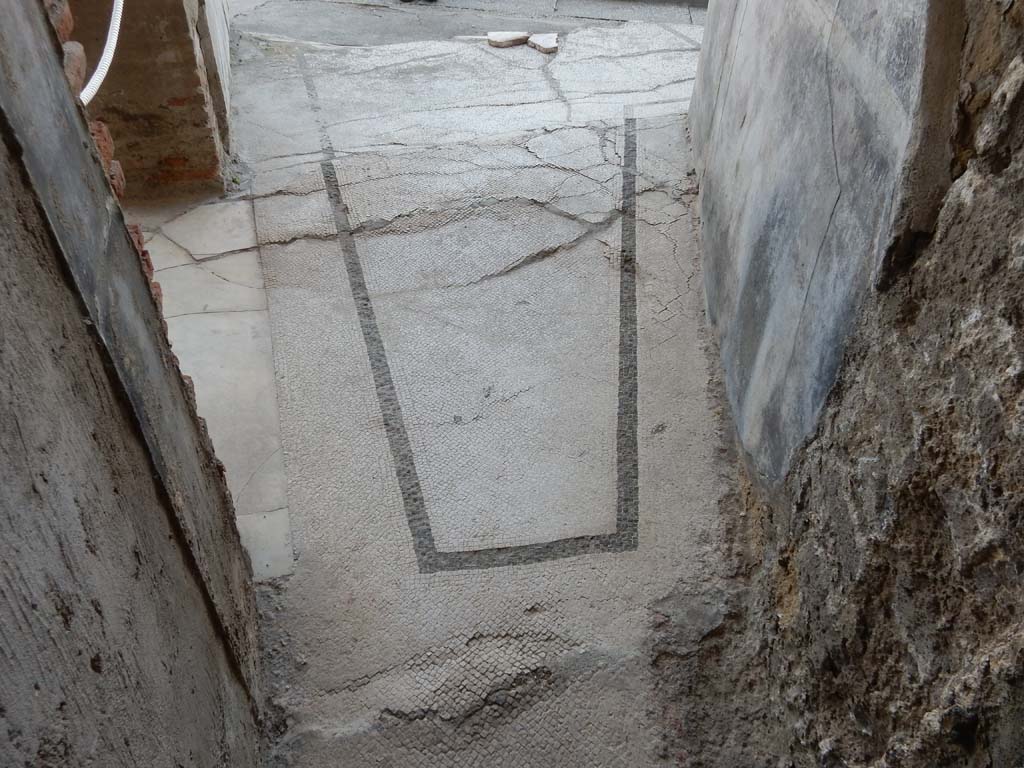 Stabiae, Secondo Complesso, June 2019. Room 16, looking north across mosaic floor, from doorway in room 15.
Photo courtesy of Buzz Ferebee.