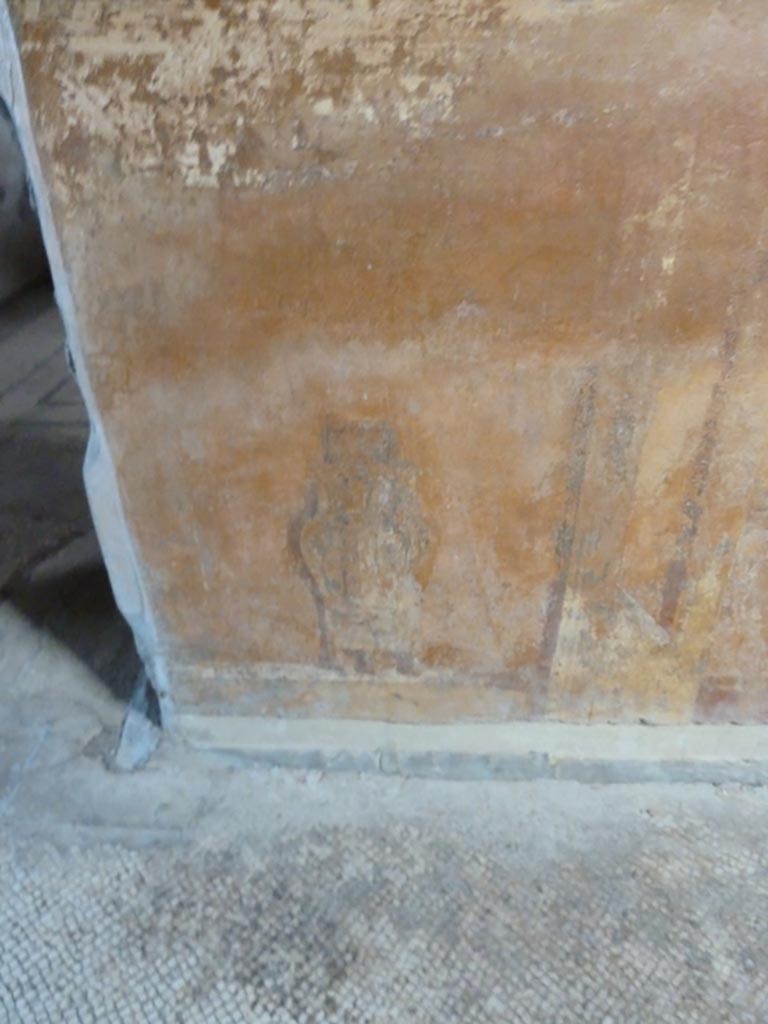 Stabiae, Villa Arianna, September 2015. 
Room 10, painted panel at north end of east wall near doorway to room 5.